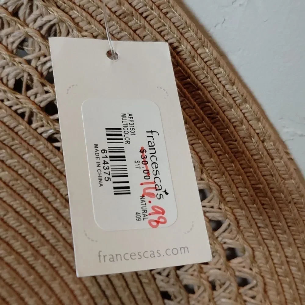 Tassel straw floppy beach hat